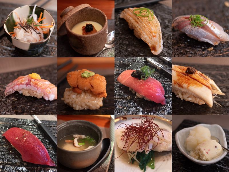 It’s as much about the steak as it is the sushi at the reimagined Feng in downtown Hartford - A sample of the Omakase 17-course, $110 tasting menu at Feng Chophouse. (Lindsay Bukowinski / Hartford Courant)